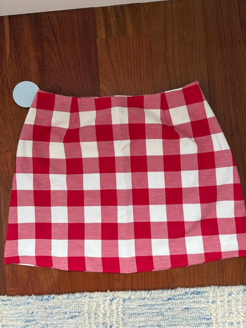 Hill House Hallie Red and White Gingham Mini Skirt M